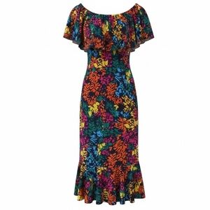 Luluroe floral tropical dress, large